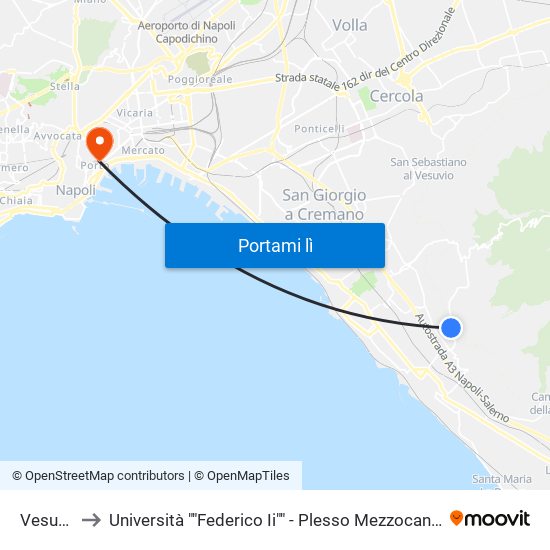 Vesuvio to Università ""Federico Ii"" - Plesso Mezzocannone 4 map