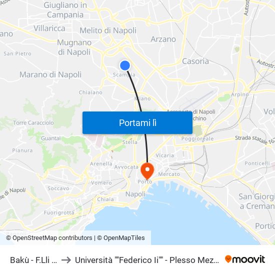 Bakù - F.Lli Cervi to Università ""Federico Ii"" - Plesso Mezzocannone 4 map