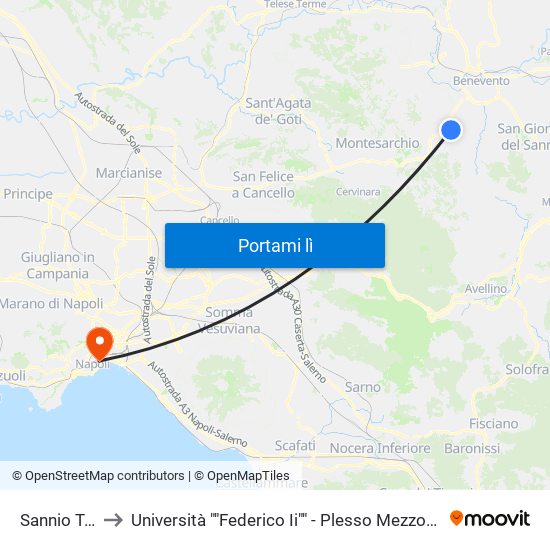 Sannio Tech to Università ""Federico Ii"" - Plesso Mezzocannone 4 map