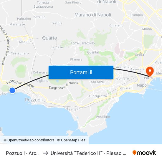 Pozzuoli - Arco Felice to Università ""Federico Ii"" - Plesso Mezzocannone 4 map