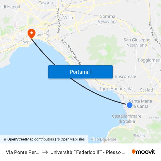 Via Ponte Persica, 29 to Università ""Federico Ii"" - Plesso Mezzocannone 4 map