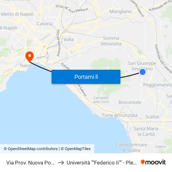 Via Prov. Nuova Poggiomarino, 26 to Università ""Federico Ii"" - Plesso Mezzocannone 4 map