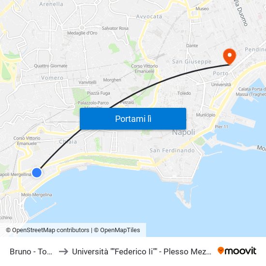 Bruno - Torretta to Università ""Federico Ii"" - Plesso Mezzocannone 4 map