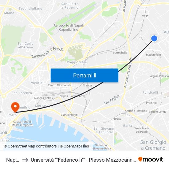 Napoli to Università ""Federico Ii"" - Plesso Mezzocannone 4 map