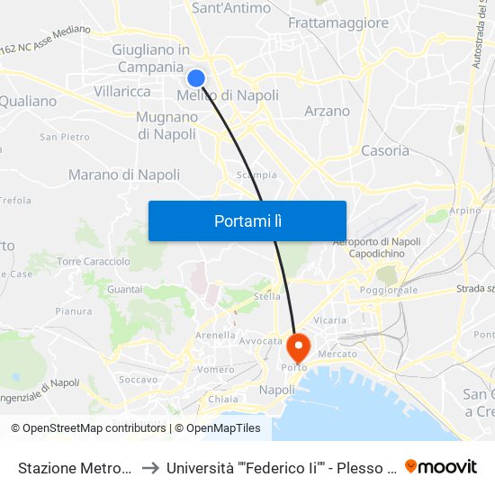 Stazione Metrocampania to Università ""Federico Ii"" - Plesso Mezzocannone 4 map