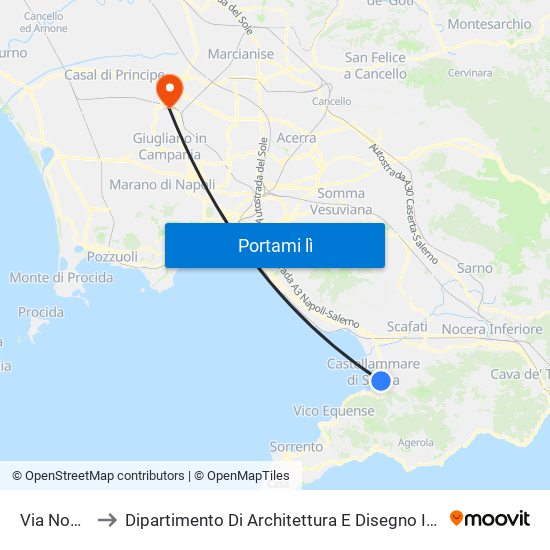 Via Nocera to Dipartimento Di Architettura E Disegno Industriale map