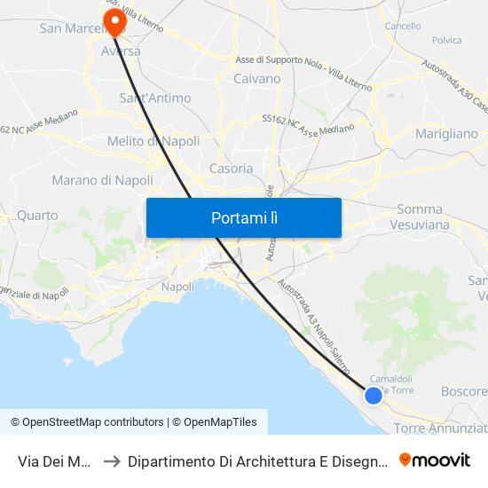 Via Dei Monaci to Dipartimento Di Architettura E Disegno Industriale map