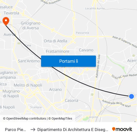 Parco Piemonte to Dipartimento Di Architettura E Disegno Industriale map