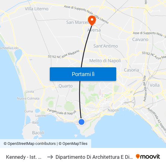 Kennedy - Ist. Magistrale to Dipartimento Di Architettura E Disegno Industriale map