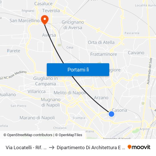 Via Locatelli - Rif. Civico N° 88 to Dipartimento Di Architettura E Disegno Industriale map