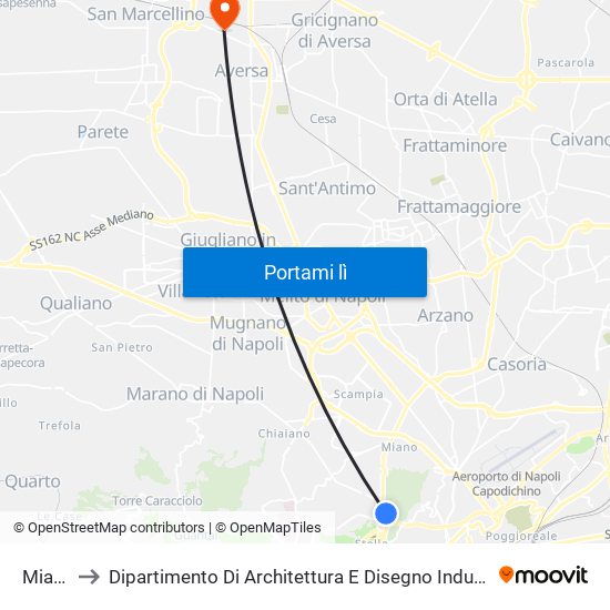 Miano to Dipartimento Di Architettura E Disegno Industriale map