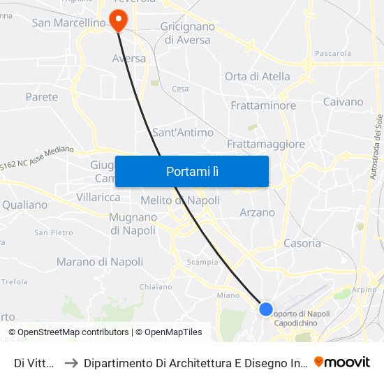 Di Vittorio to Dipartimento Di Architettura E Disegno Industriale map