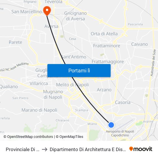 Provinciale Di Caserta to Dipartimento Di Architettura E Disegno Industriale map