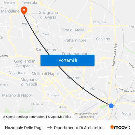 Nazionale Delle Puglie - Parco Platani to Dipartimento Di Architettura E Disegno Industriale map