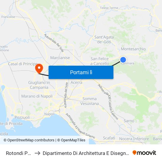 Rotondi Paolisi to Dipartimento Di Architettura E Disegno Industriale map