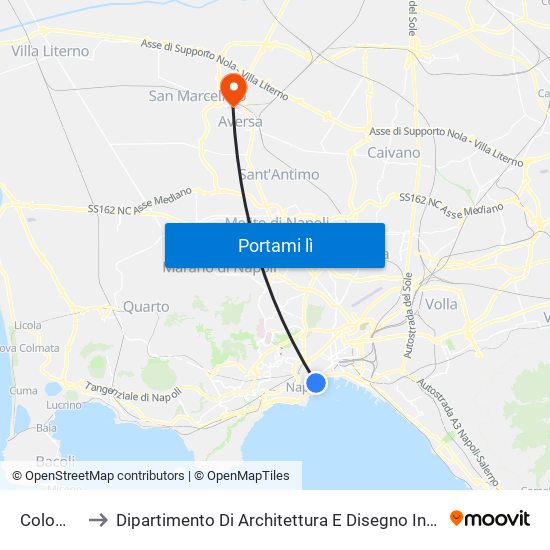 Colombo to Dipartimento Di Architettura E Disegno Industriale map
