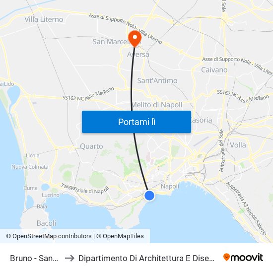 Bruno - Sannazaro to Dipartimento Di Architettura E Disegno Industriale map