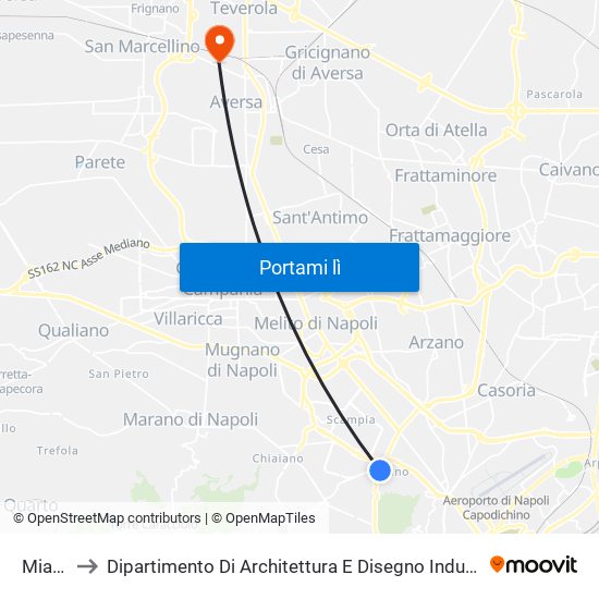 Miano to Dipartimento Di Architettura E Disegno Industriale map