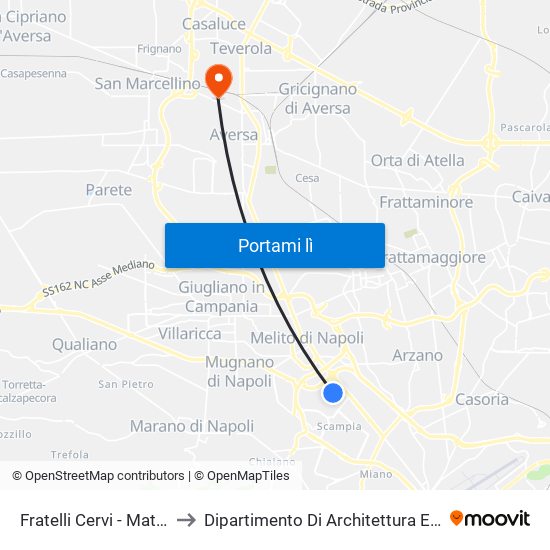 Fratelli Cervi - Materna Montale to Dipartimento Di Architettura E Disegno Industriale map