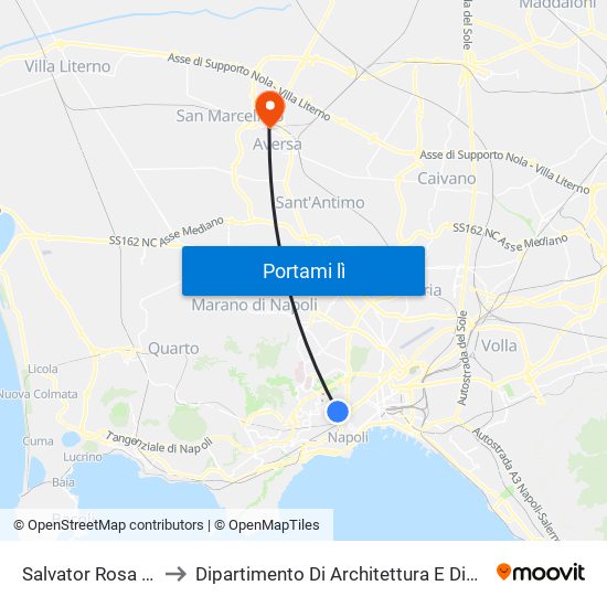 Salvator Rosa - Mazzini to Dipartimento Di Architettura E Disegno Industriale map