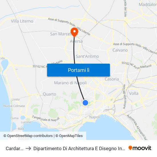 Cardarelli to Dipartimento Di Architettura E Disegno Industriale map