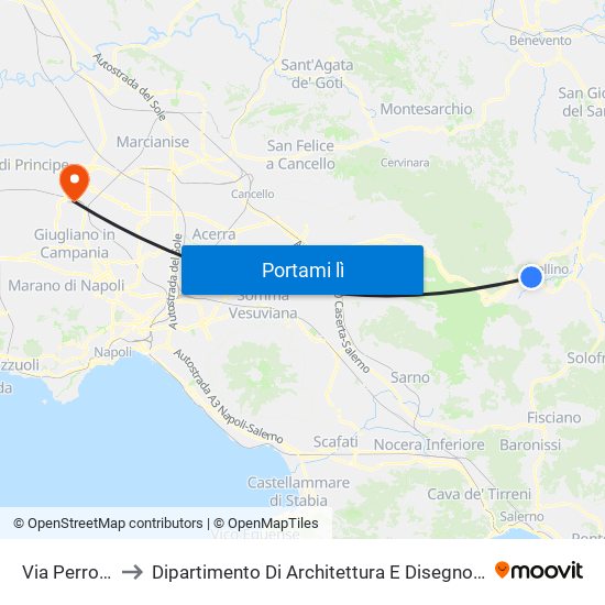 Via Perrottelli to Dipartimento Di Architettura E Disegno Industriale map