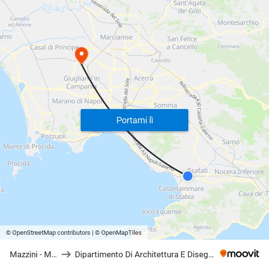 Mazzini - Morese to Dipartimento Di Architettura E Disegno Industriale map