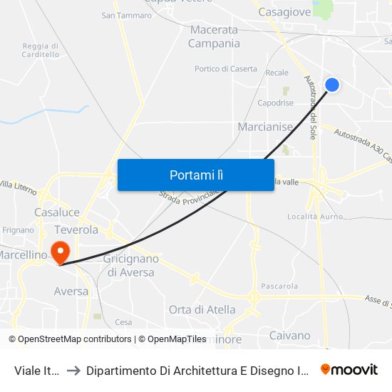 Viale Italia to Dipartimento Di Architettura E Disegno Industriale map