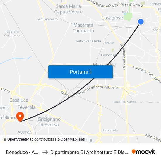 Beneduce - Andolfato to Dipartimento Di Architettura E Disegno Industriale map