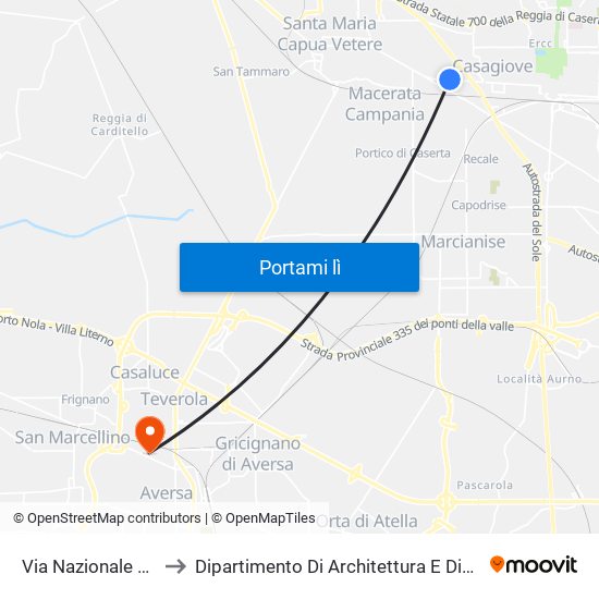 Via Nazionale Appia, 82 to Dipartimento Di Architettura E Disegno Industriale map