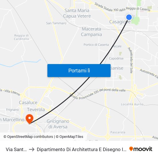 Via Santoro to Dipartimento Di Architettura E Disegno Industriale map