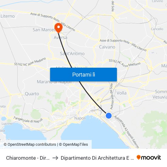 Chiaromonte - Direzione Barra to Dipartimento Di Architettura E Disegno Industriale map