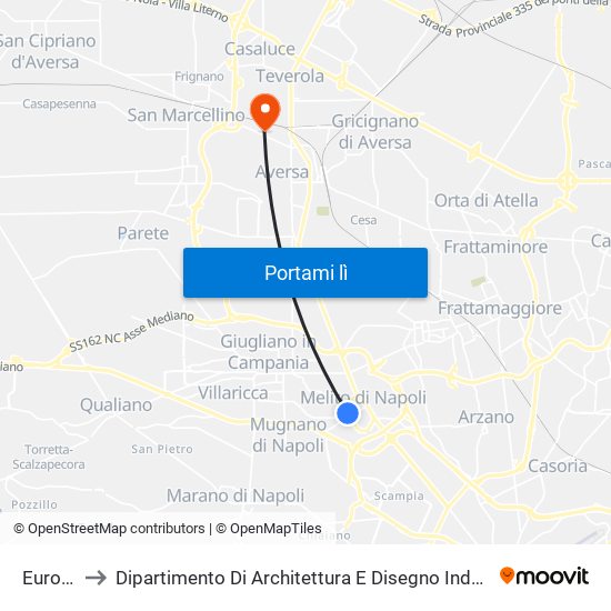 Europa to Dipartimento Di Architettura E Disegno Industriale map