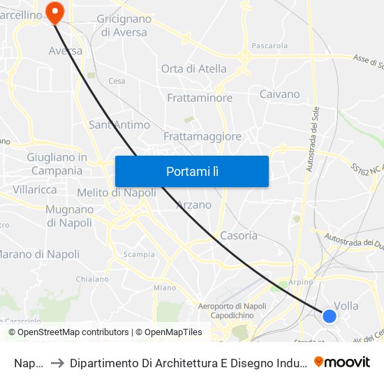 Napoli to Dipartimento Di Architettura E Disegno Industriale map