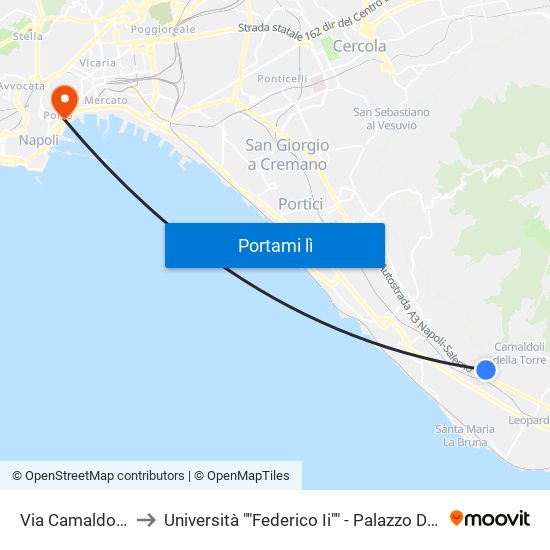 Via Camaldoli, 56 to Università ""Federico Ii"" - Palazzo Degli Uffici map