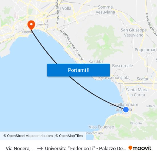 Via Nocera, 102 to Università ""Federico Ii"" - Palazzo Degli Uffici map