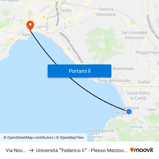 Via Nocera to Università ""Federico Ii"" - Plesso Mezzocannone 8 map