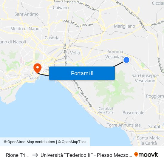 Rione Trieste to Università ""Federico Ii"" - Plesso Mezzocannone 8 map
