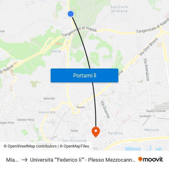 Miano to Università ""Federico Ii"" - Plesso Mezzocannone 8 map