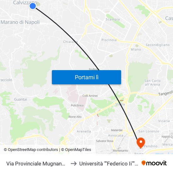 Via Provinciale Mugnano-C - Rif. Ex Stazione Alifana to Università ""Federico Ii"" - Plesso Mezzocannone 8 map