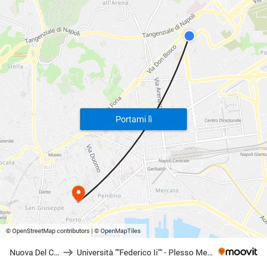 Nuova Del Campo to Università ""Federico Ii"" - Plesso Mezzocannone 8 map