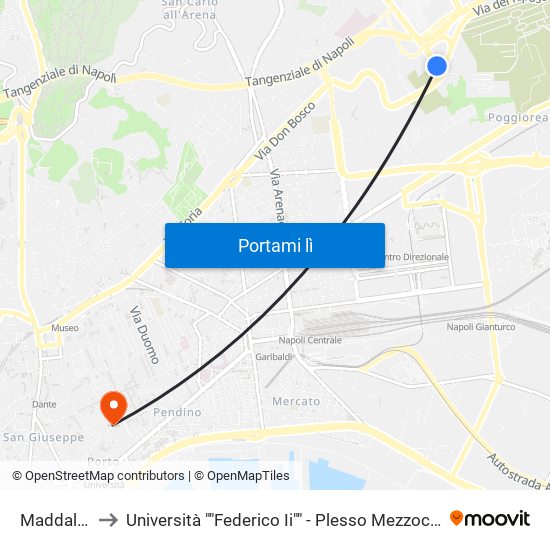Maddalena to Università ""Federico Ii"" - Plesso Mezzocannone 8 map