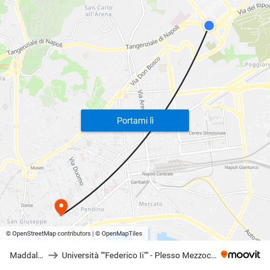 Maddalena to Università ""Federico Ii"" - Plesso Mezzocannone 8 map