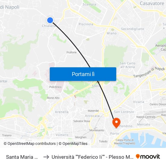 Santa Maria A Cubito to Università ""Federico Ii"" - Plesso Mezzocannone 8 map