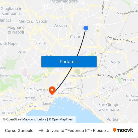 Corso Garibaldi - Civ. 96 to Università ""Federico Ii"" - Plesso Mezzocannone 8 map