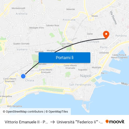 Vittorio Emanuele II - Parrocchia SS Redentore to Università ""Federico Ii"" - Plesso Mezzocannone 8 map