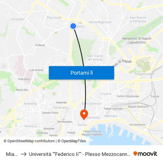 Miano to Università ""Federico Ii"" - Plesso Mezzocannone 8 map