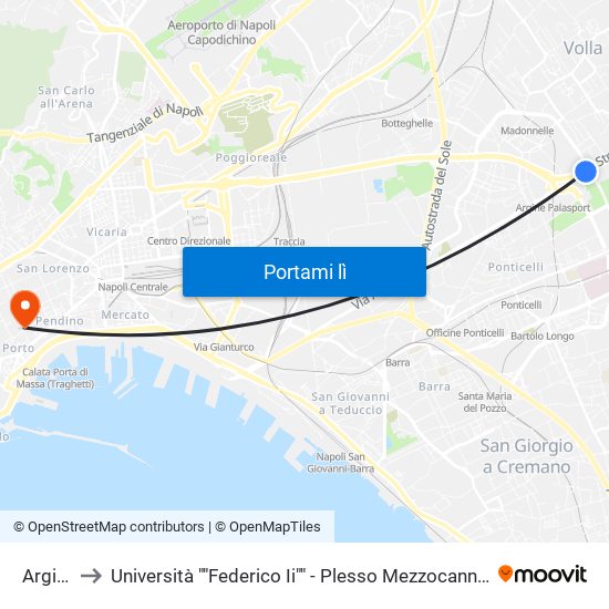 Argine to Università ""Federico Ii"" - Plesso Mezzocannone 8 map