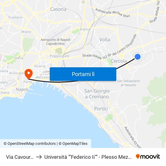 Via Cavour, 108 to Università ""Federico Ii"" - Plesso Mezzocannone 8 map