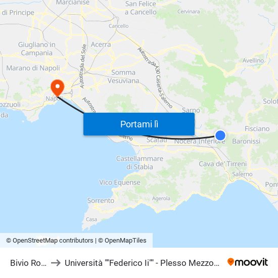 Bivio Rosto to Università ""Federico Ii"" - Plesso Mezzocannone 8 map